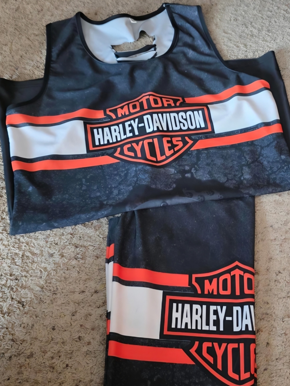 Harley-Davidson Black, Orange & White Kids Logo Tank Top